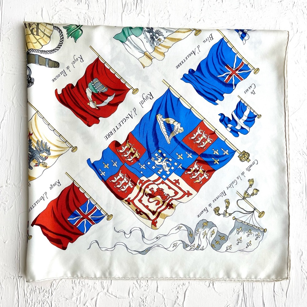 Hermes “Pavois” silk scarf